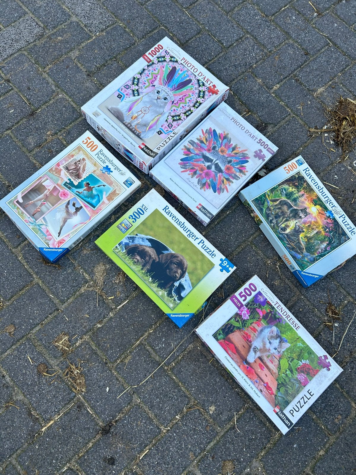 Diverse puzzels: Ravensburger, Nathan (500, 1000 stukjes), Ophalen of Verzenden, 500 t/m 1500 stukjes, Gebruikt, Legpuzzel