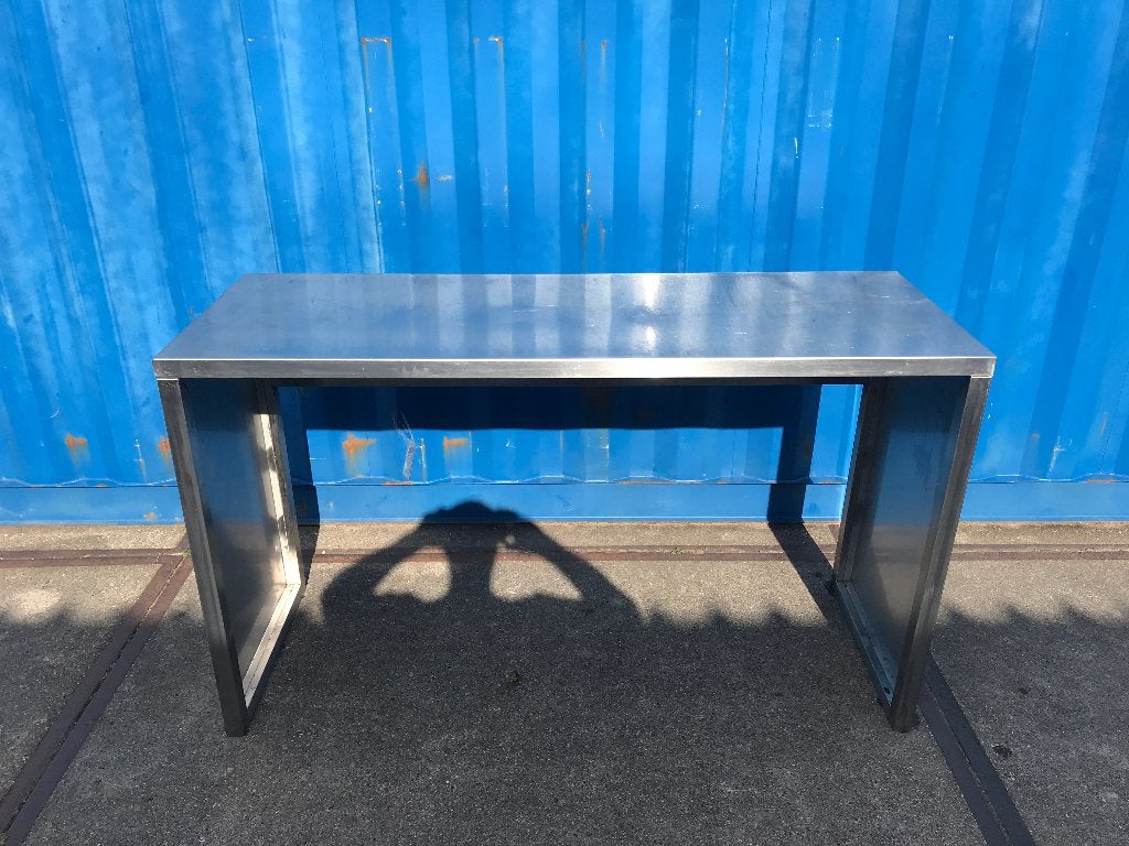 Smalle rvs balie - toonbank - sidetable - hoge werkplek/buro, Ophalen, Gebruikt, 200 cm of meer, 25 tot 50 cm