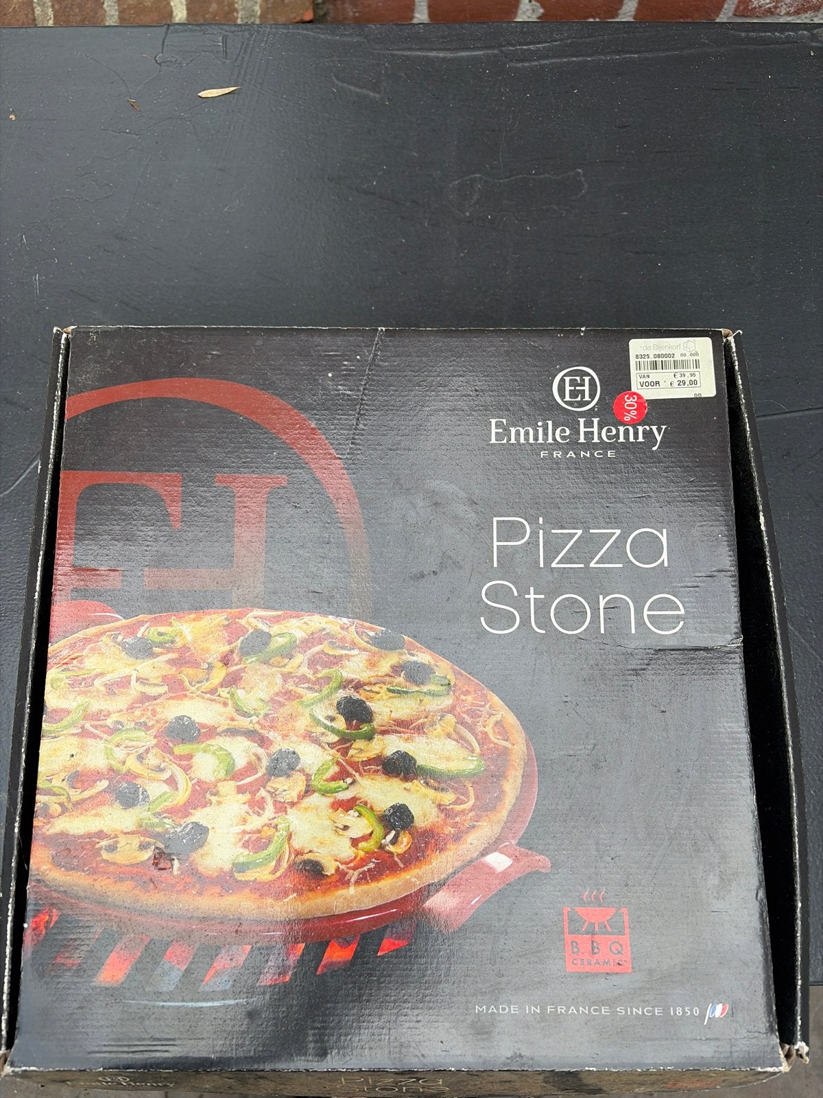 Emile Henry Pizzasteen - Zo goed als nieuw, Overige typen, Ophalen of Verzenden, Zo goed als nieuw, Steen/keramiek