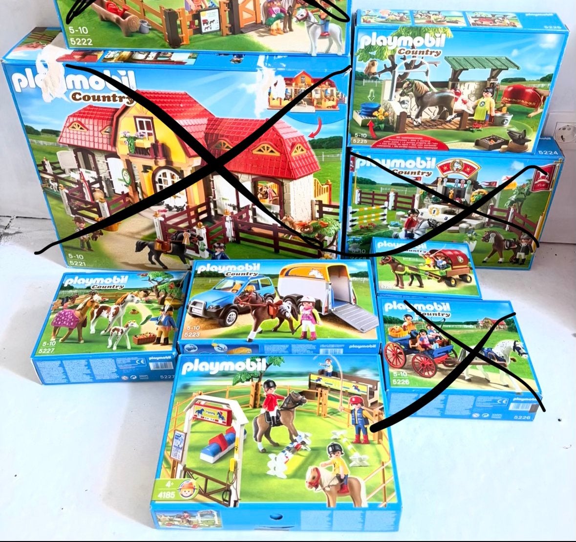 Playmobil Country set met paarden en boerderij, Gebruikt, Gebouw, Complete set, Ophalen of Verzenden