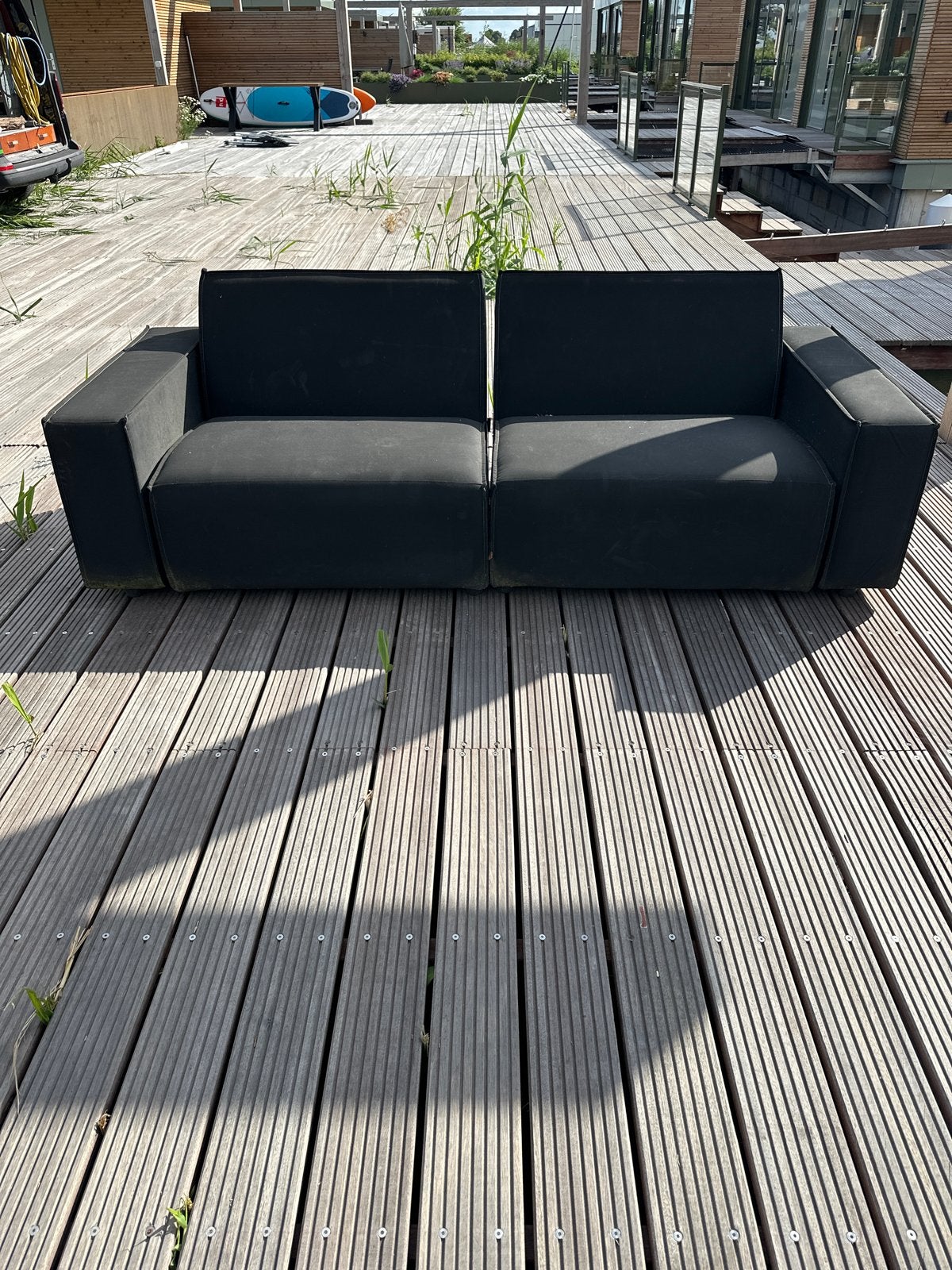 All seasons elementen tuinbank 220x90 - Zwart, Ophalen, Overige materialen, Gebruikt, 3 zitplaatsen
