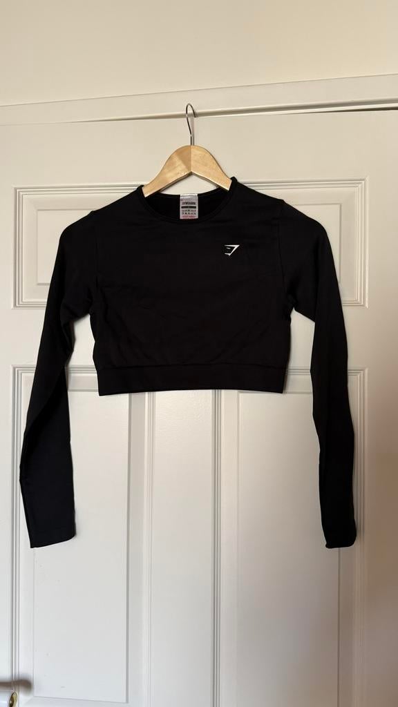 Gymshark everyday seamless long sleeve crop top maat S, Zwart, Nieuw, Ophalen of Verzenden, Fitness of Aerobics