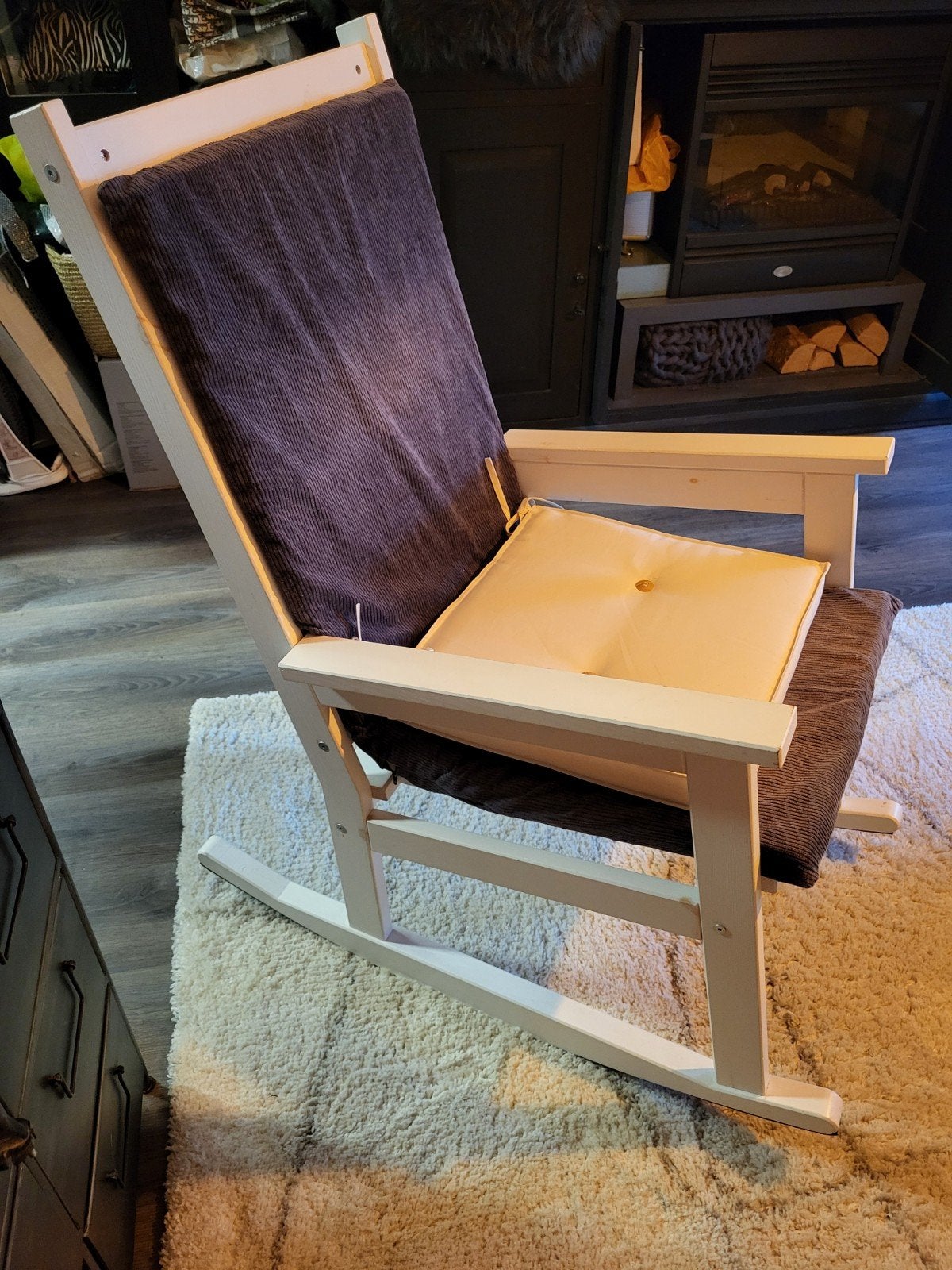 schommelstoel Holland, Huis en Inrichting, Stoelen, Ophalen, Wit, Hout, Eén