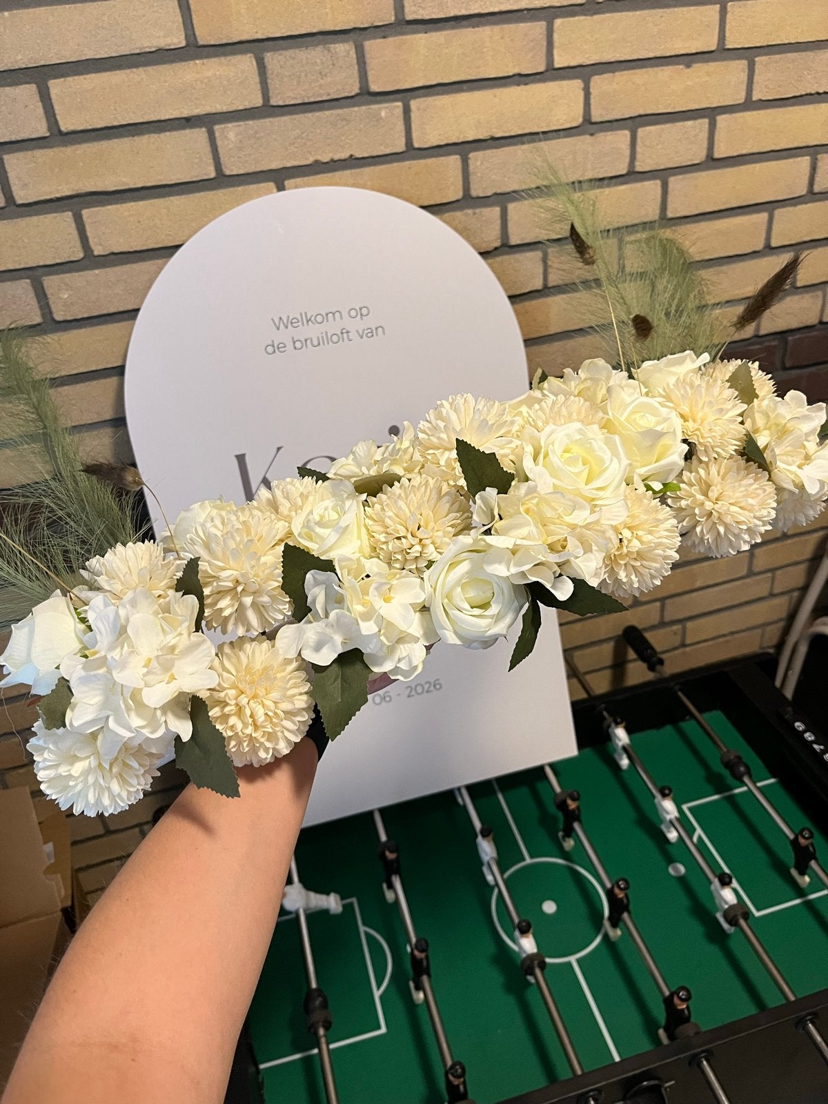 Bloemstuk - Bruiloft decoratie, Huis en Inrichting, Ophalen, Nieuw, Wit, Overige materialen