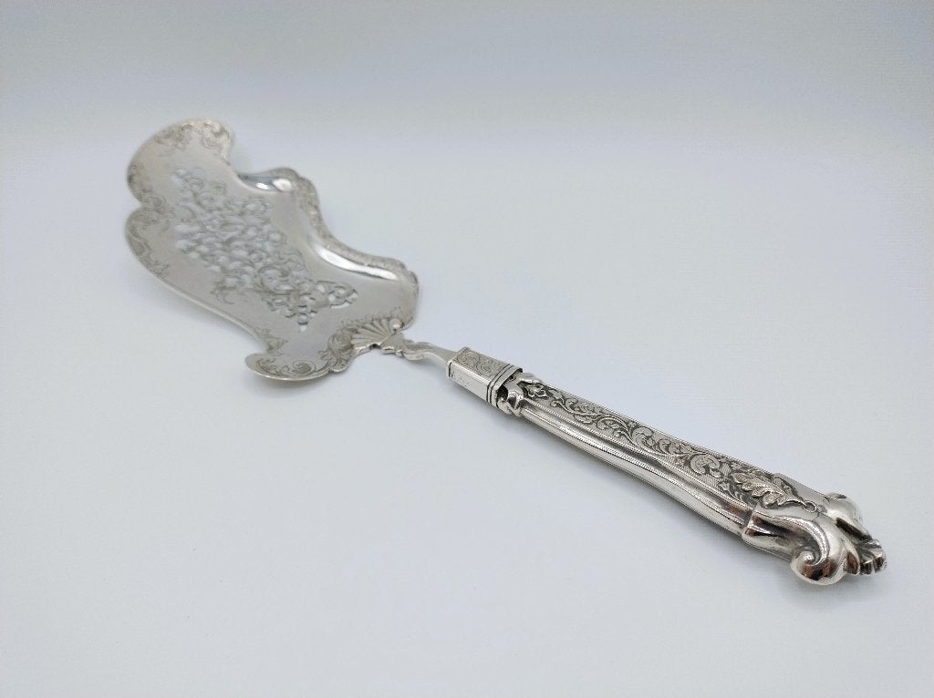 Zilveren visschep, J. van Wijk Jzn, Amsterdam, 1852 € 345,00, Antiek en Kunst, Antiek | Goud en Zilver, Verzenden, Zilver