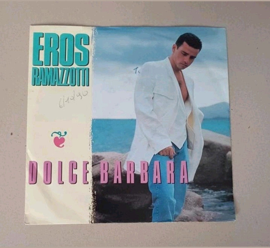 Eros Ramazzotti  - Dolce Barbara, Cd's en Dvd's, Vinyl Singles, Gebruikt, Beschermende buitenhoes, Single, 1980 - 1989, Pop, 7 inch