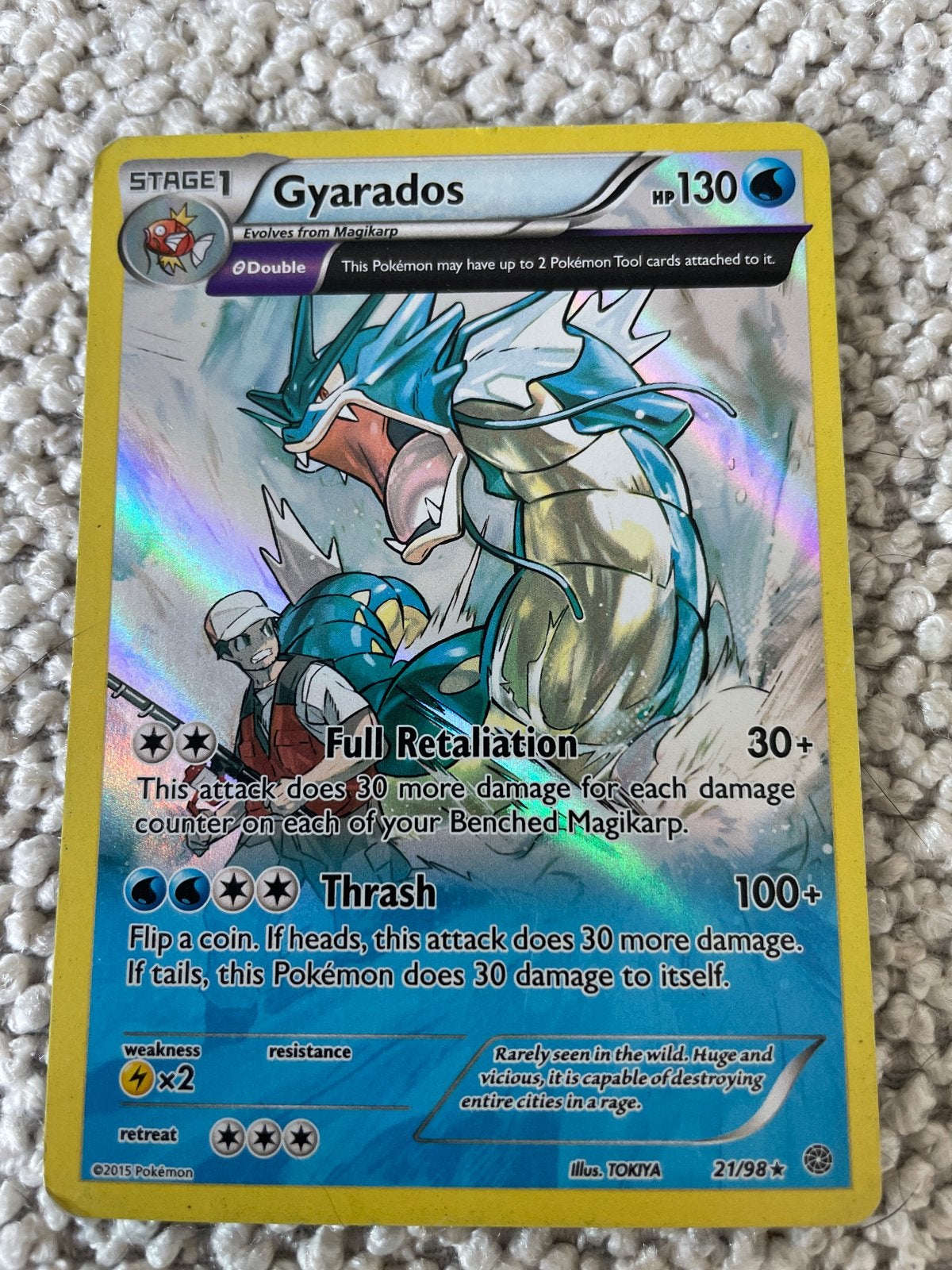 Gyarados Pokémon Kaart - XY Breakpoint 21/98 Reverse Holo, Hobby en Vrije tijd, Verzamelkaartspellen | Pokémon, Ophalen of Verzenden
