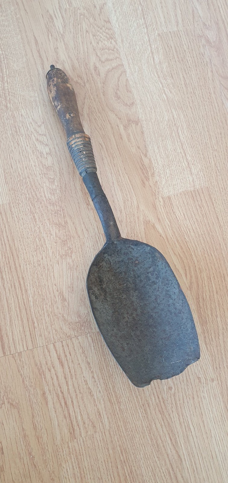 Antieke kolenschop met houten handvat, Ophalen of Verzenden