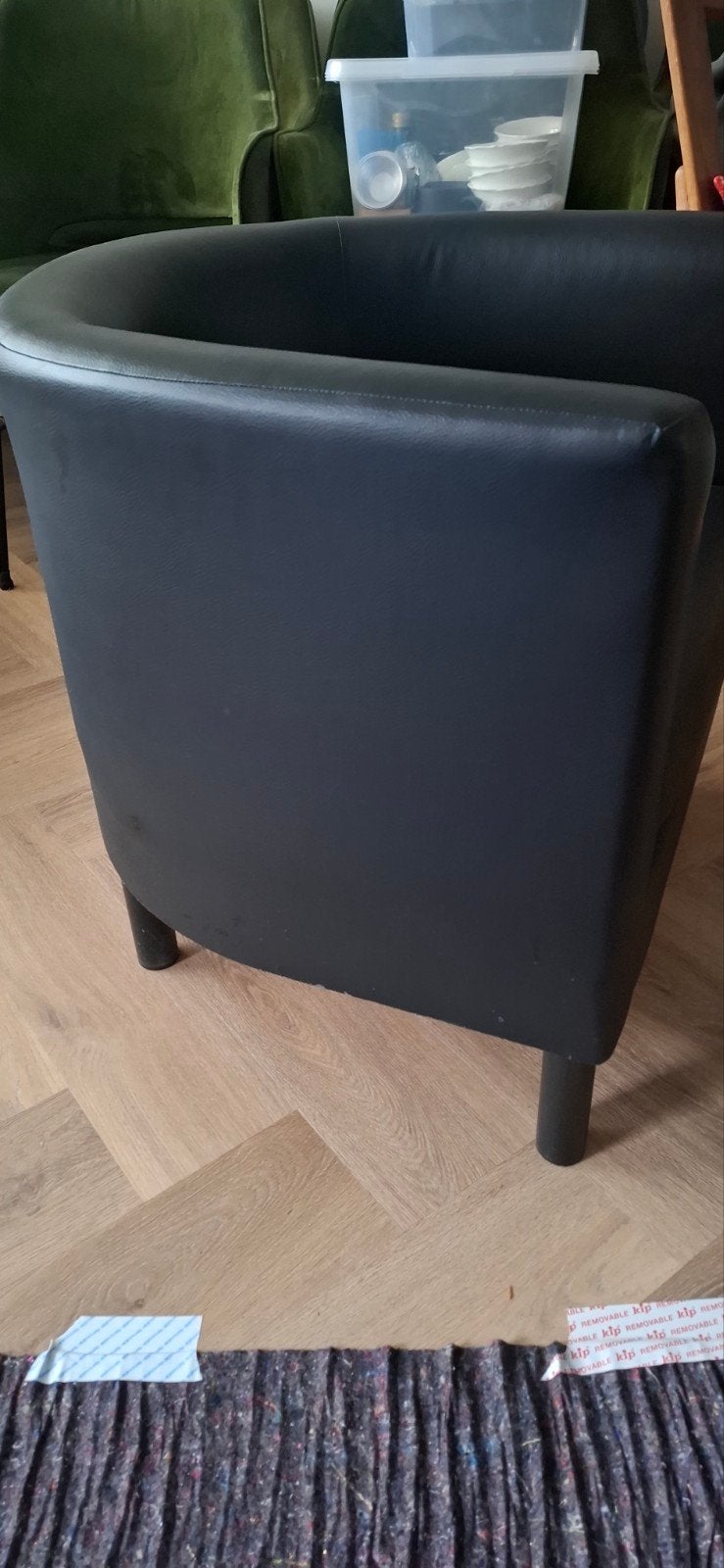 kuipstoel, Ophalen, Kunststof, Zwart, Zo goed als nieuw