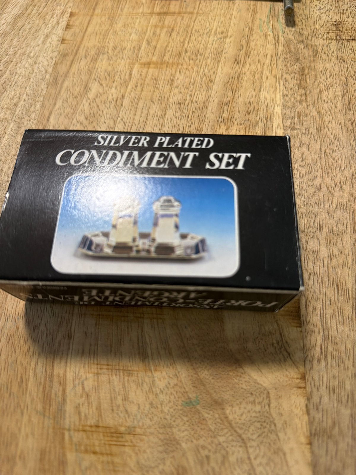 Verzilverde Condiment Set - Nieuw in doos, Overige typen, Ophalen of Verzenden, Metaal, Overige merken