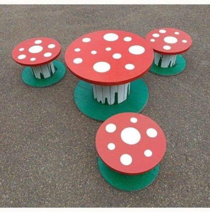 Beschilderde kabelhaspels, decoratie, bijzettafel, tafel, Ophalen, Minder dan 55 cm, Gebruikt, Rond