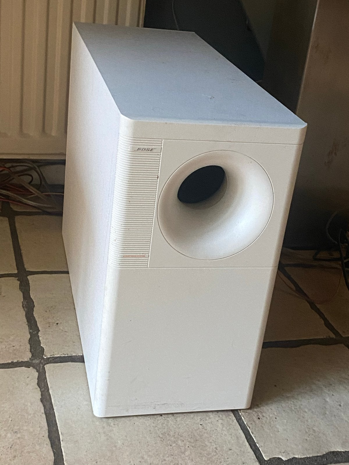 Bose Acoustimass 5 Series II Subwoofer - Wit, 150 watt of meer, Gebruikt, Subwoofer, Ophalen of Verzenden