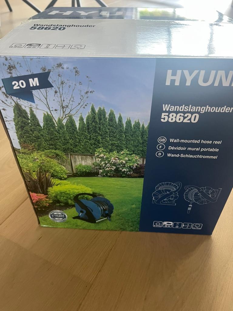 Wandslanghouder 20 meter Hyundai, Ophalen, Nieuw, Tuinslang