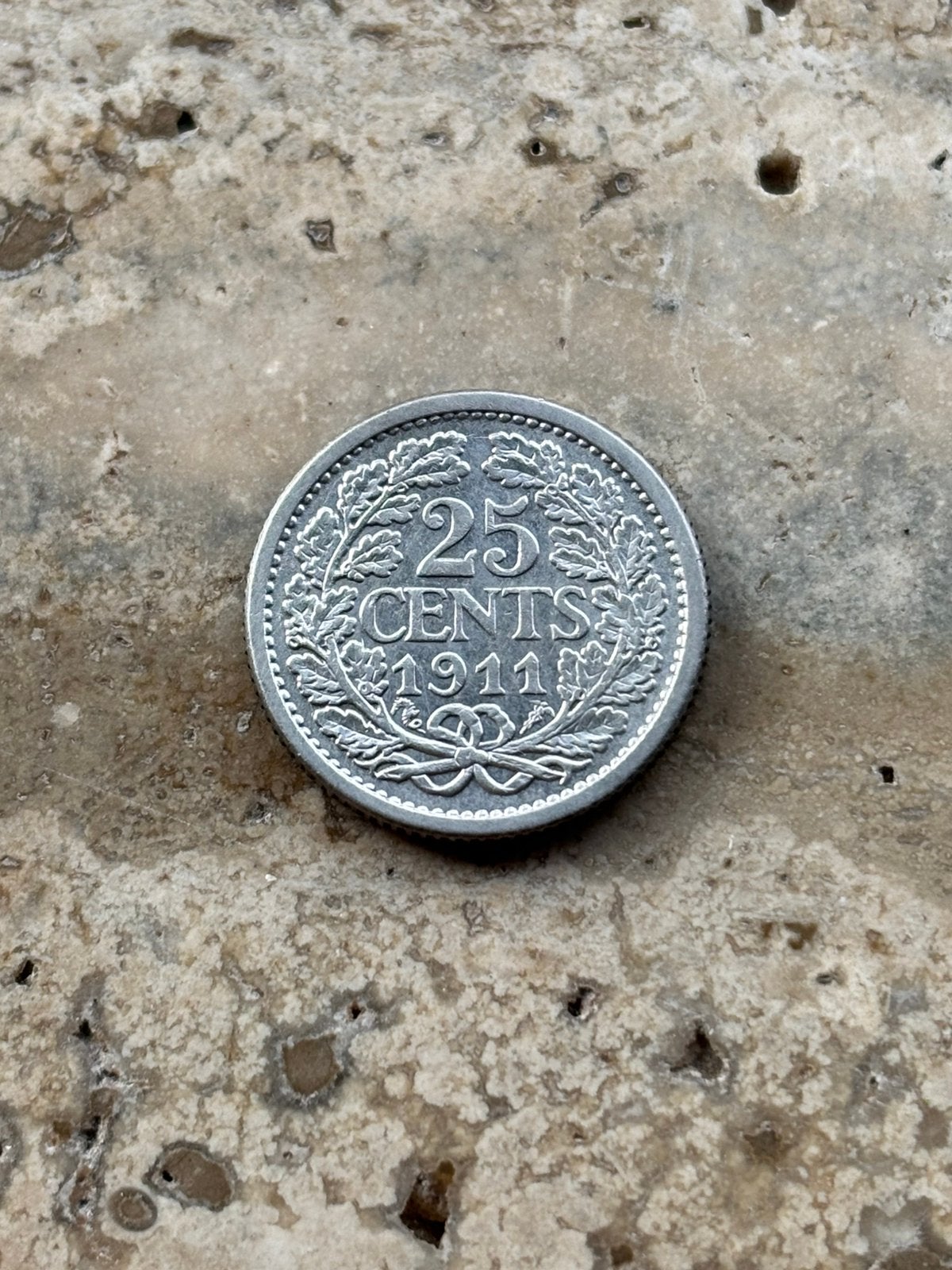 25 cent 1911 Wilhelmina, zeer mooie kwaliteit, Postzegels en Munten, Munten | Nederland, Zilver, 25 cent, Ophalen of Verzenden