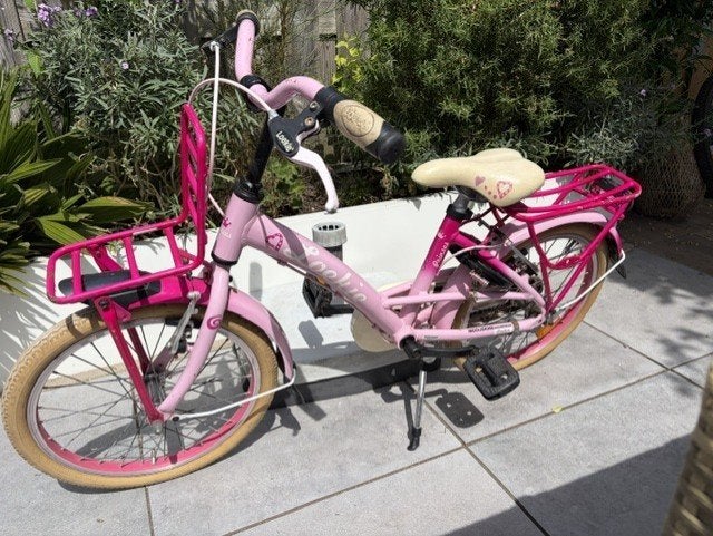 Meisjesfiets Loekie (roze) 18 inch, Ophalen, Terugtraprem, Gebruikt, Loekie