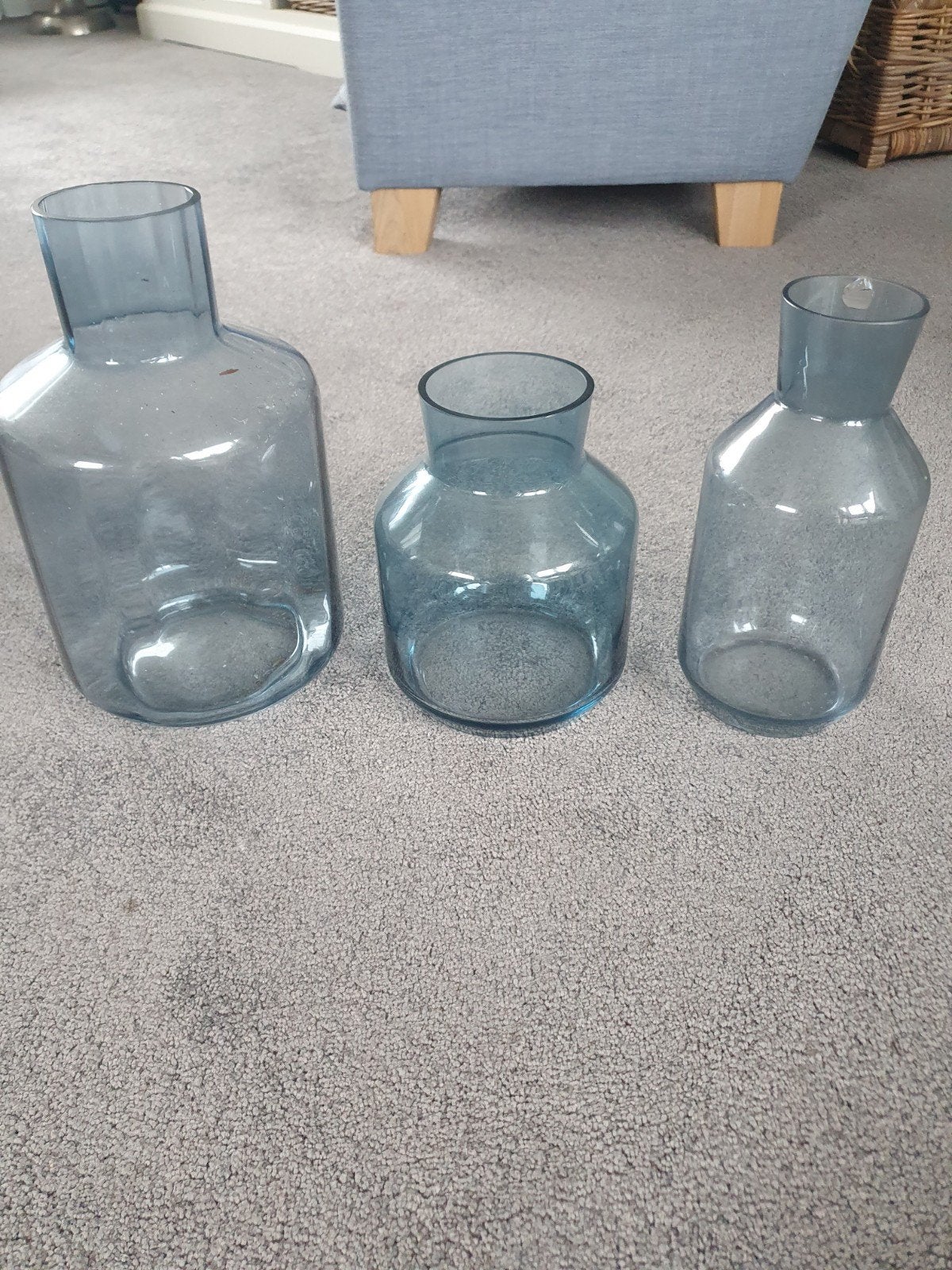 grote blauwe vazen, Ophalen of Verzenden, Zo goed als nieuw, Blauw, Glas