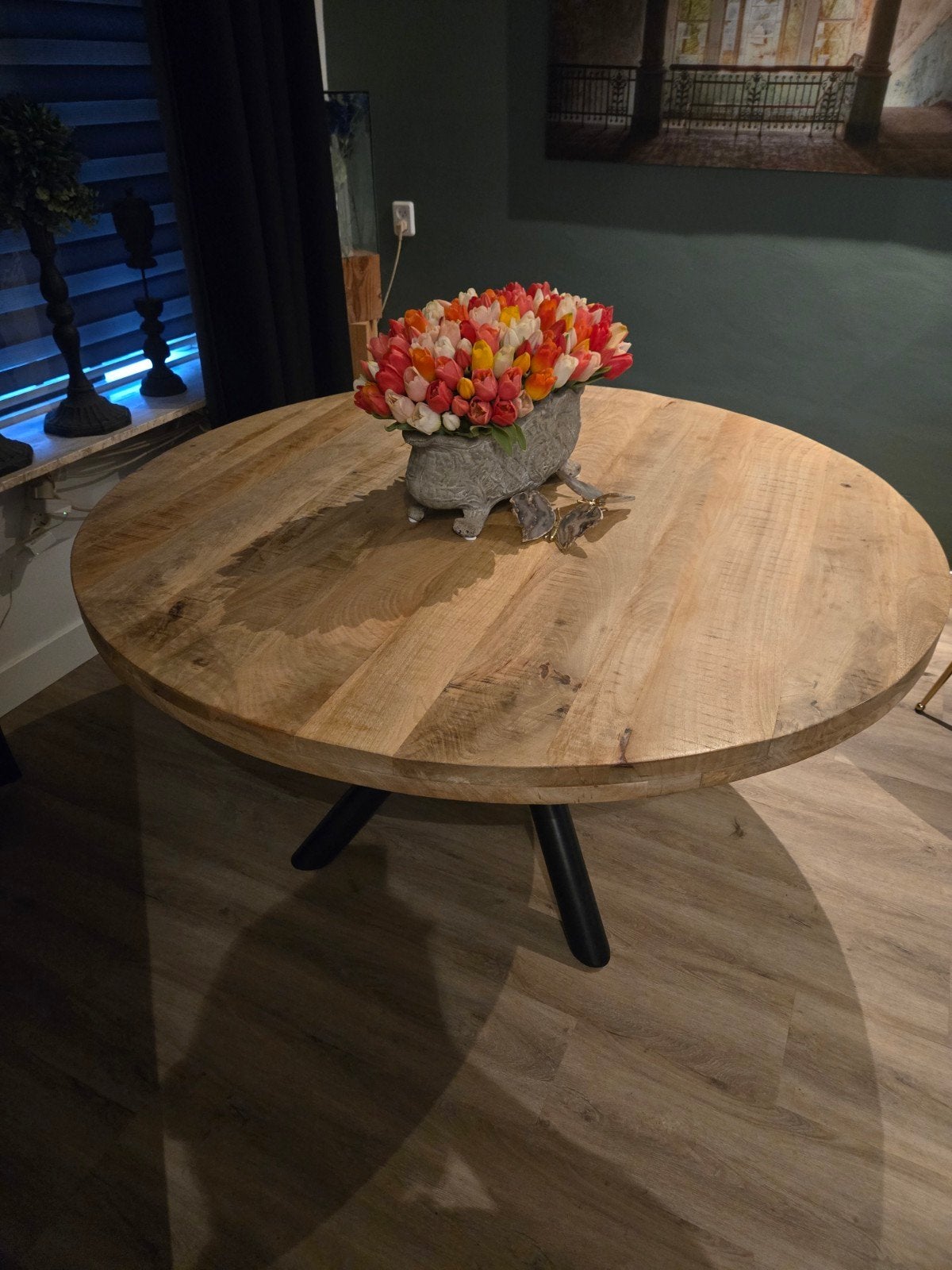 mango ronde eetkamer tafel, Ophalen, Rond, Nieuw, 100 tot 150 cm