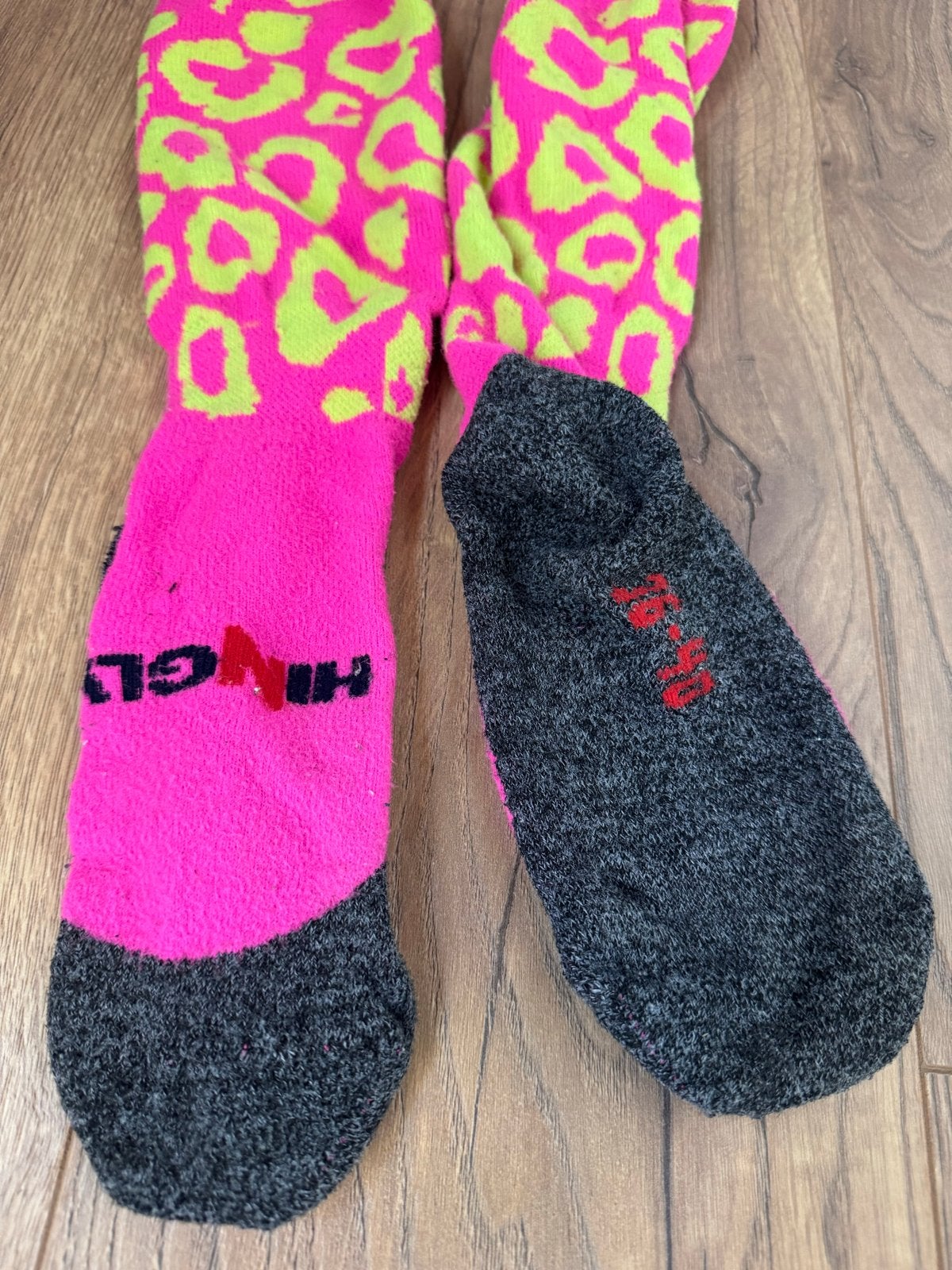 Hockeysokken roze sokken met neon luipaardprint, Sokken en Kniesokken, Overige maten, Ophalen of Verzenden, Roze