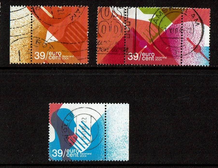 Nederland NVPH 2284 a t/m c gestempeld 5, Verzenden, Na 1940, Gestempeld