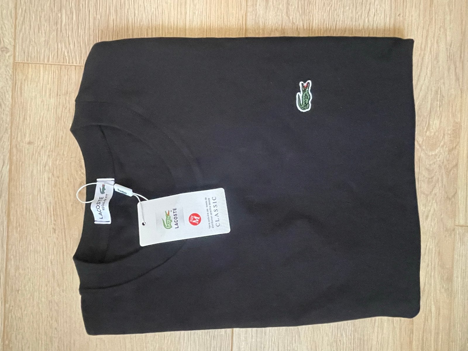 Zwart Lacoste T-shirt - Maat M, Kleding | Heren, T-shirts, Ophalen of Verzenden, Nieuw, Maat 48/50 (M), Zwart