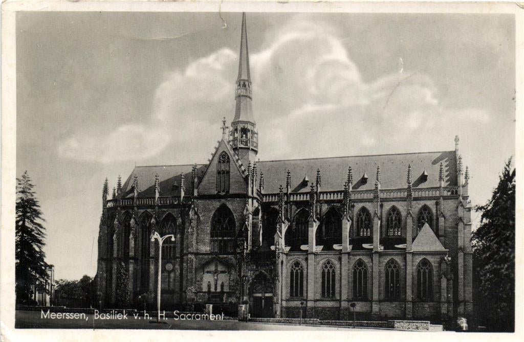 Meerssen, Basiliek v.h. H. Sacrament - 1943 gelopen, Ophalen of Verzenden, Voor 1920, Gelopen, Noord-Brabant