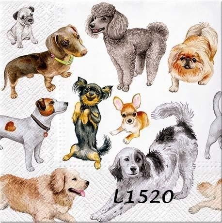 Servetten decoupage/bullet journal * honden L1520, Verzenden, Nieuw