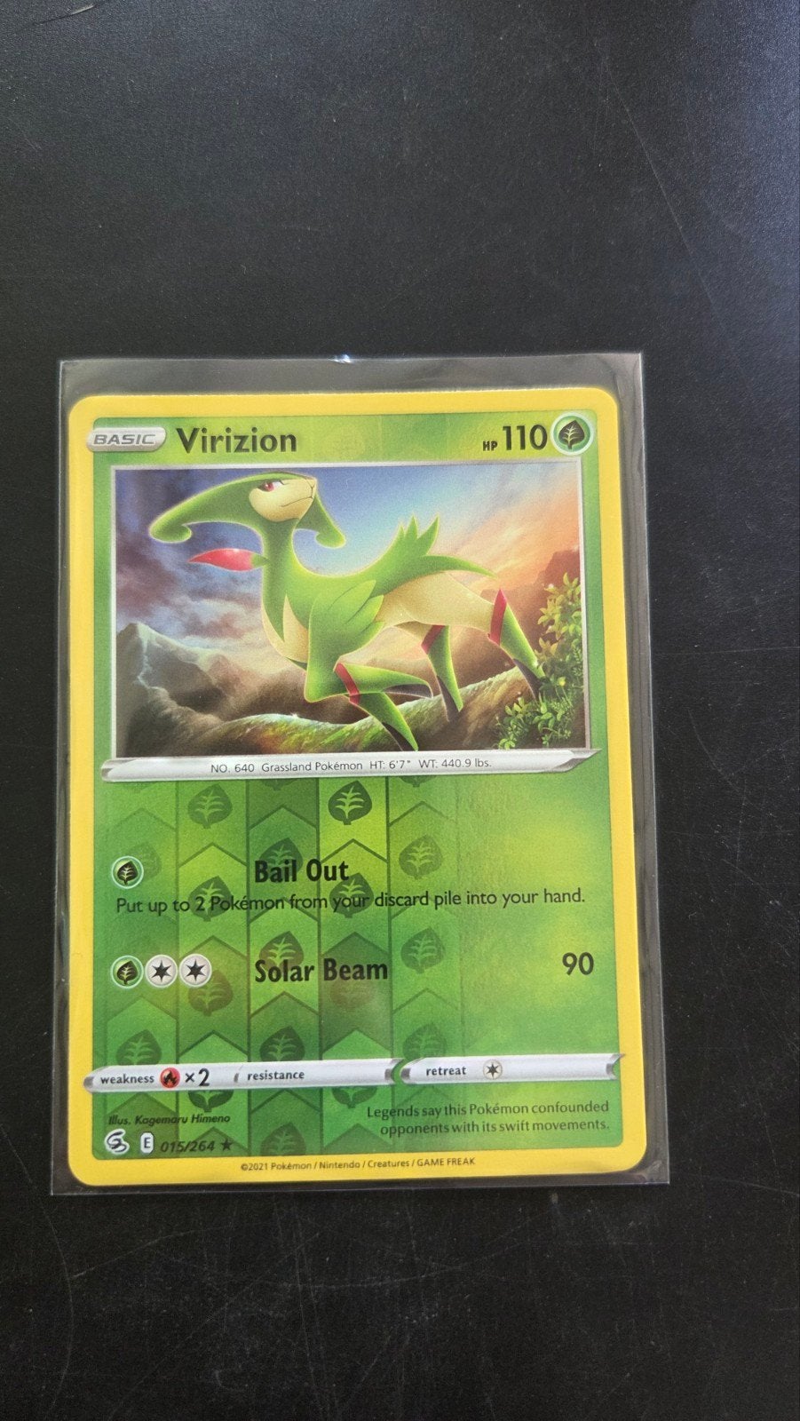 Virizion 015/264 Reverse Holo - Fusion Strike Pokémon Kaart, Verzenden, Zo goed als nieuw, Losse kaart, Foil