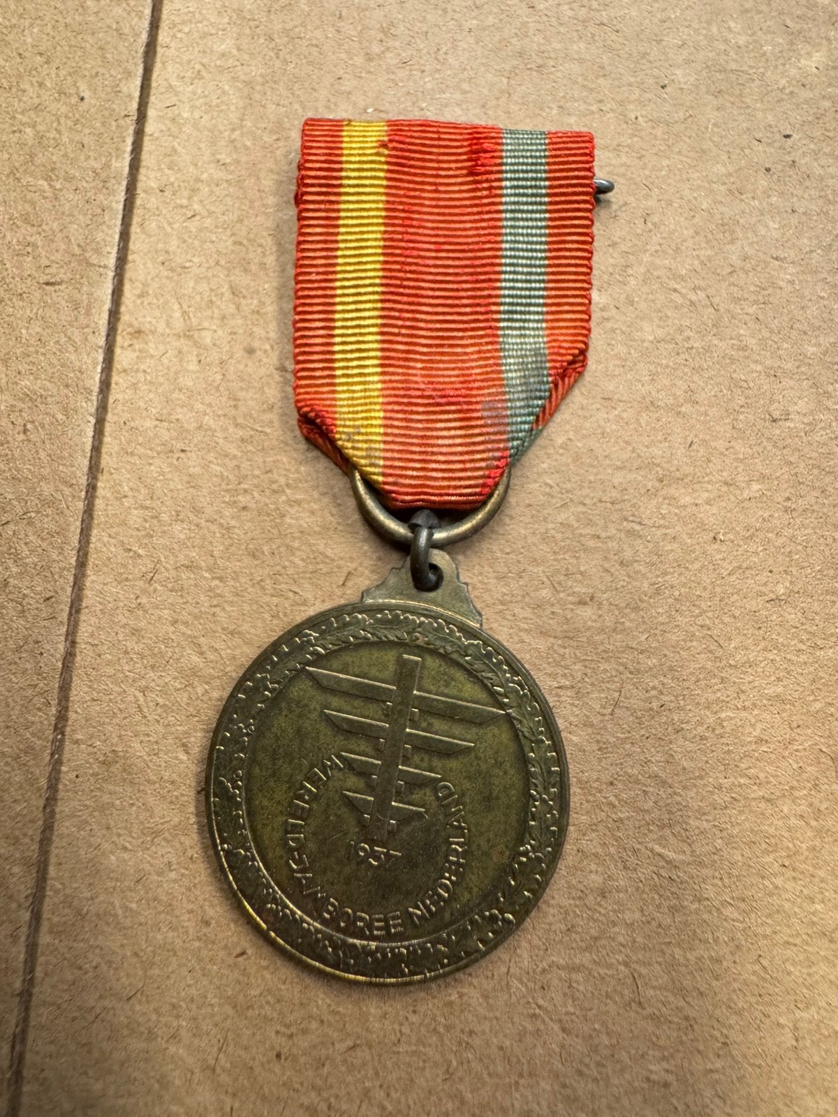 Wereld jamboree 1937 medaille, Postzegels en Munten, Verzenden, Brons