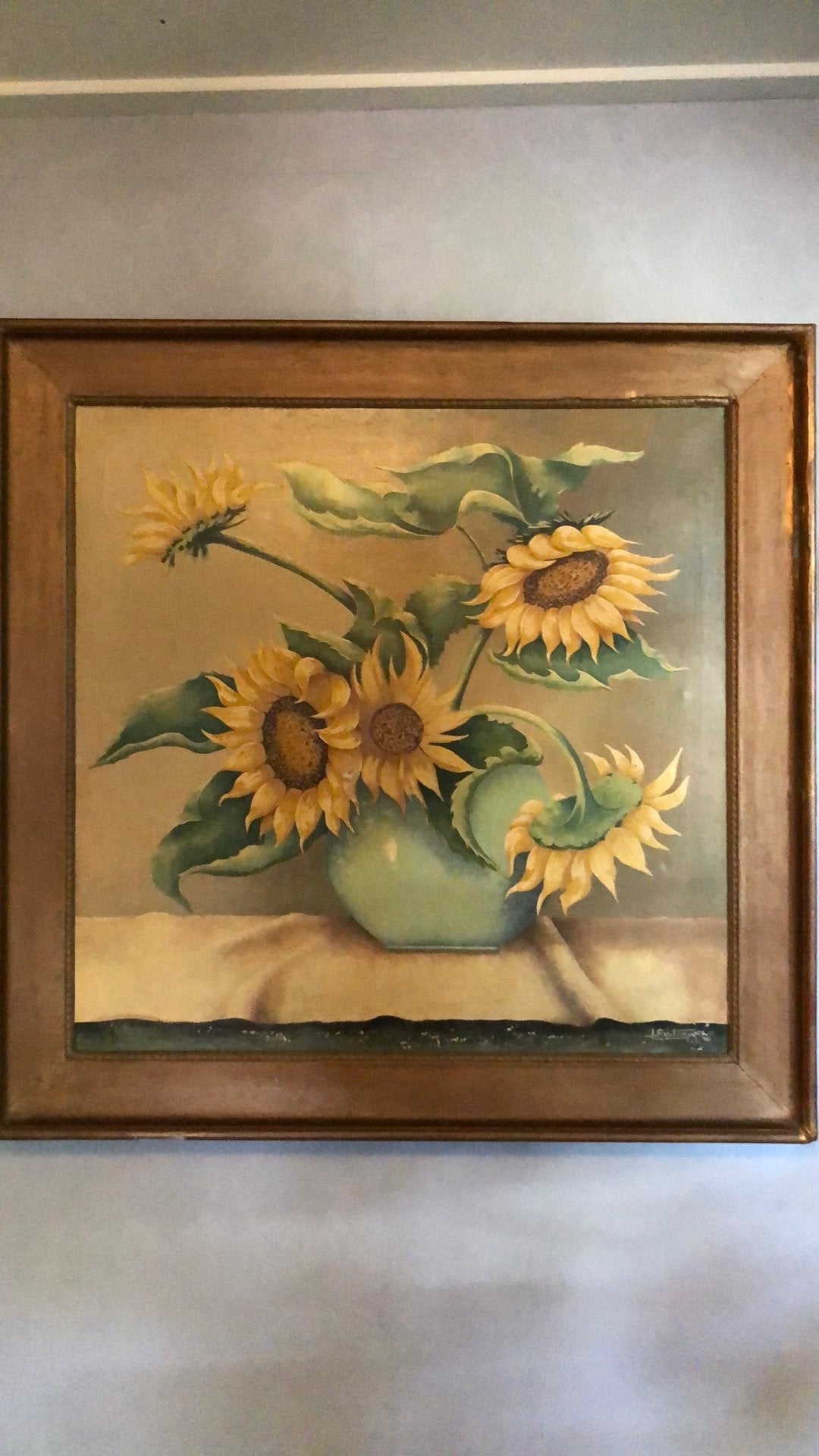 Groot Schilderij zonnebloemen, Ophalen