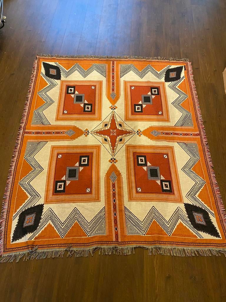 Kleed heindeer zgan oranje boho vintage style sprei bed park, Huis en Inrichting, Ophalen of Verzenden, Zo goed als nieuw