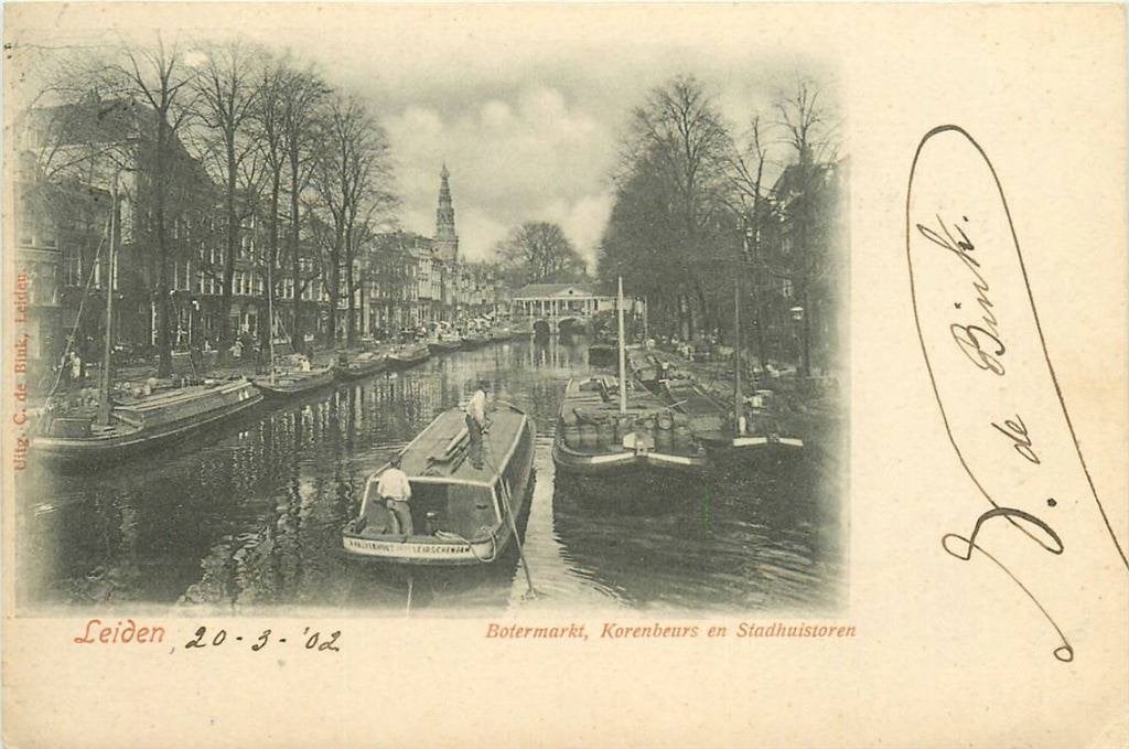 388-246-041 Leiden Botermarkt, Verzenden, Voor 1920, Zuid-Holland