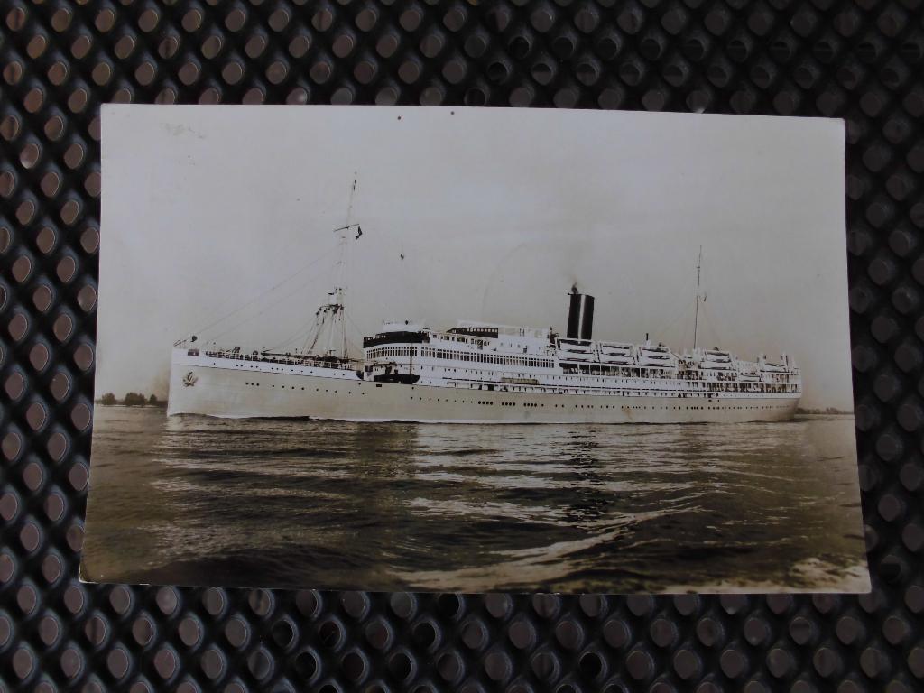 ansichtkaart m.s. Sibajak  Rotterdamsche Lloyd, Verzamelen, Ophalen of Verzenden, Gebruikt, Motorboot, Kaart, Foto of Prent
