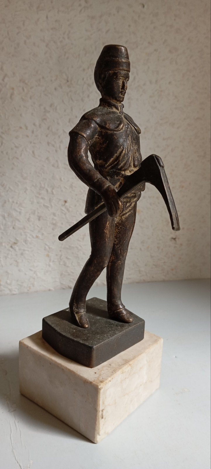vintage bronzen beeldje van een kompel?, Ophalen of Verzenden