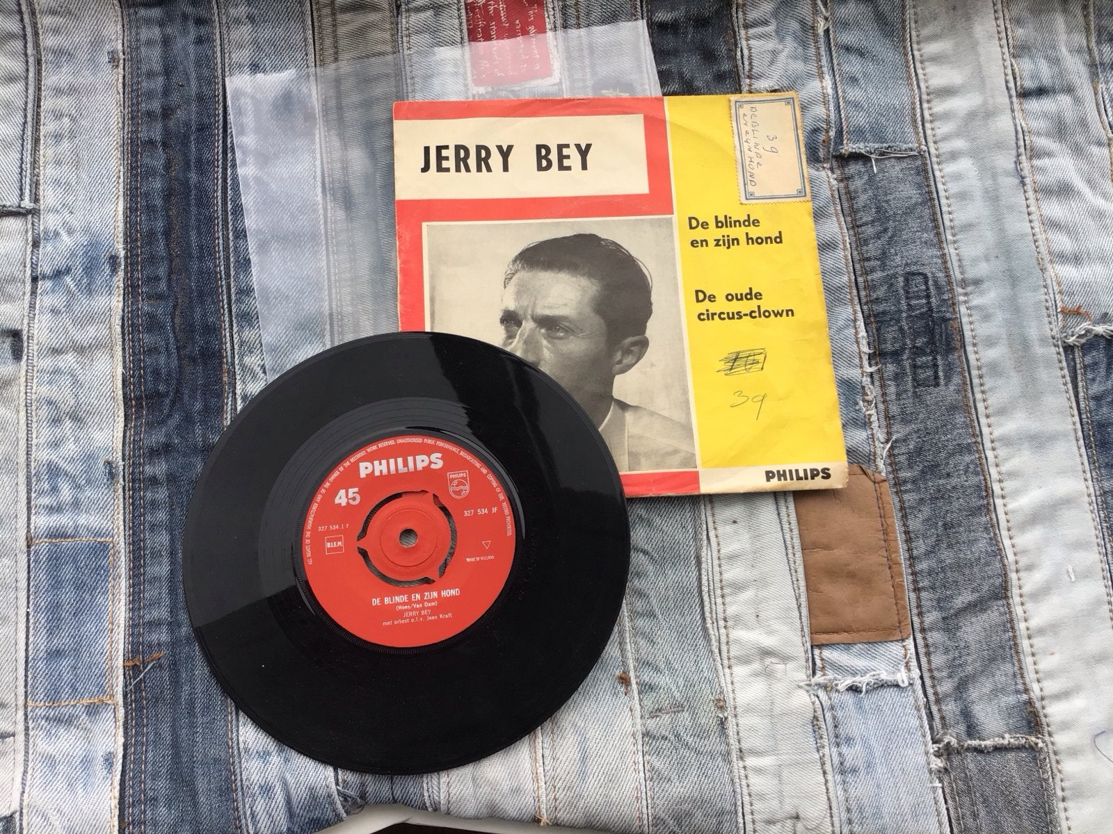 Jerry Bey - De Blinde en zijn Hond / De Oude Circus-Clown, Cd's en Dvd's, Gebruikt, 7 inch, Ophalen of Verzenden, EP