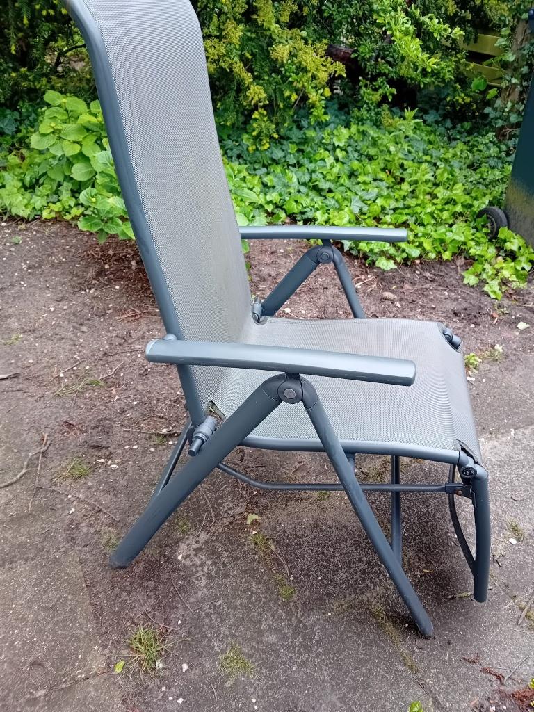 tuinstoel, Tuin en Terras, Tuinstoelen, Ophalen of Verzenden, Zo goed als nieuw, Aluminium, Inklapbaar