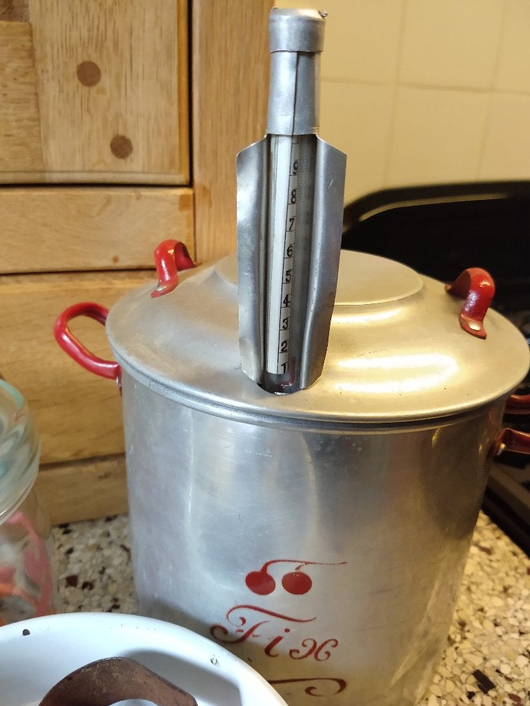 Weckketeltje van fix 7 potten van halve liter en vultrechter, Overige typen, Ophalen of Verzenden, Gebruikt