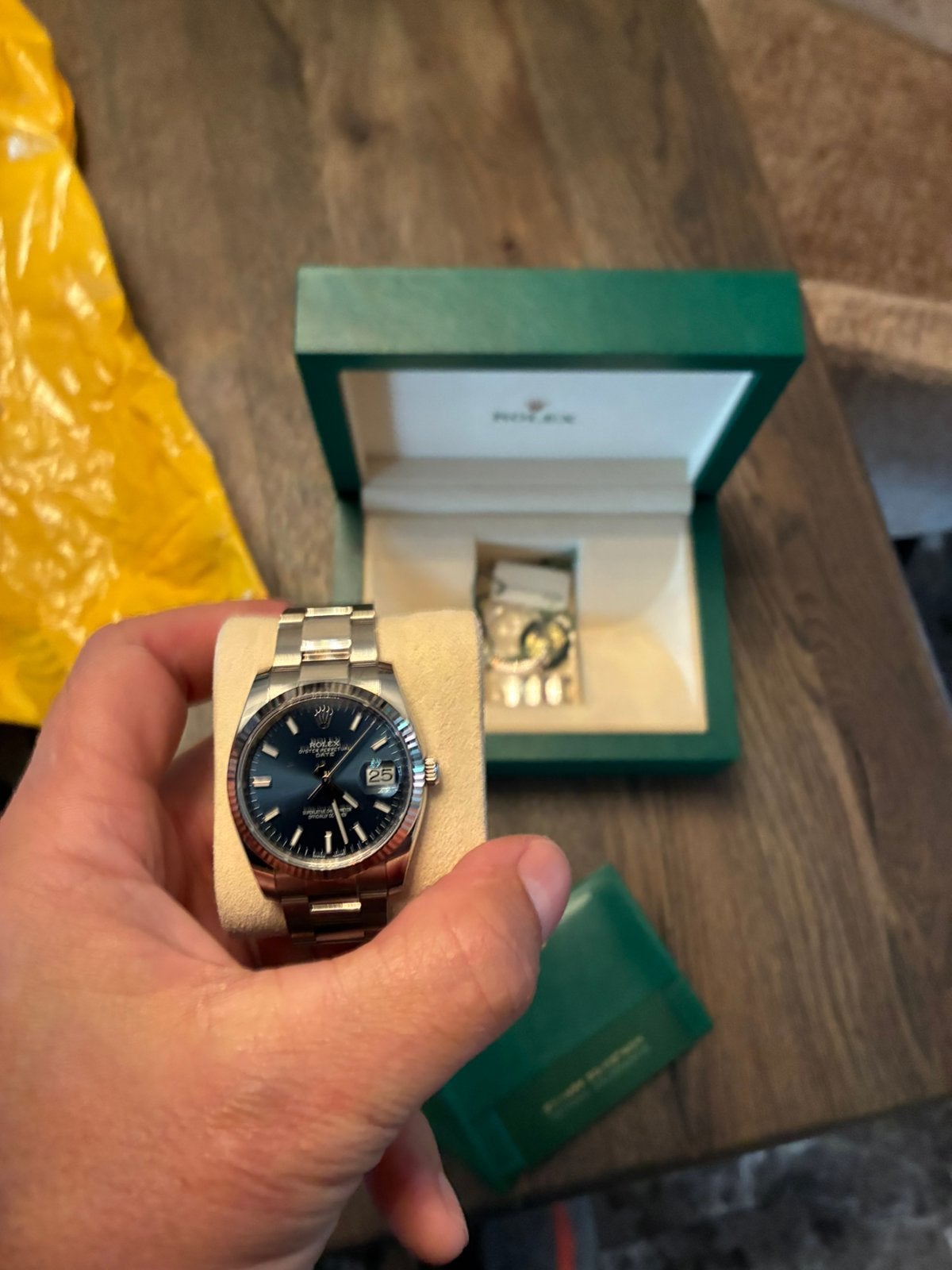 Ongedragen 34 mm Rolex, Ophalen, Zo goed als nieuw, Staal, Rolex