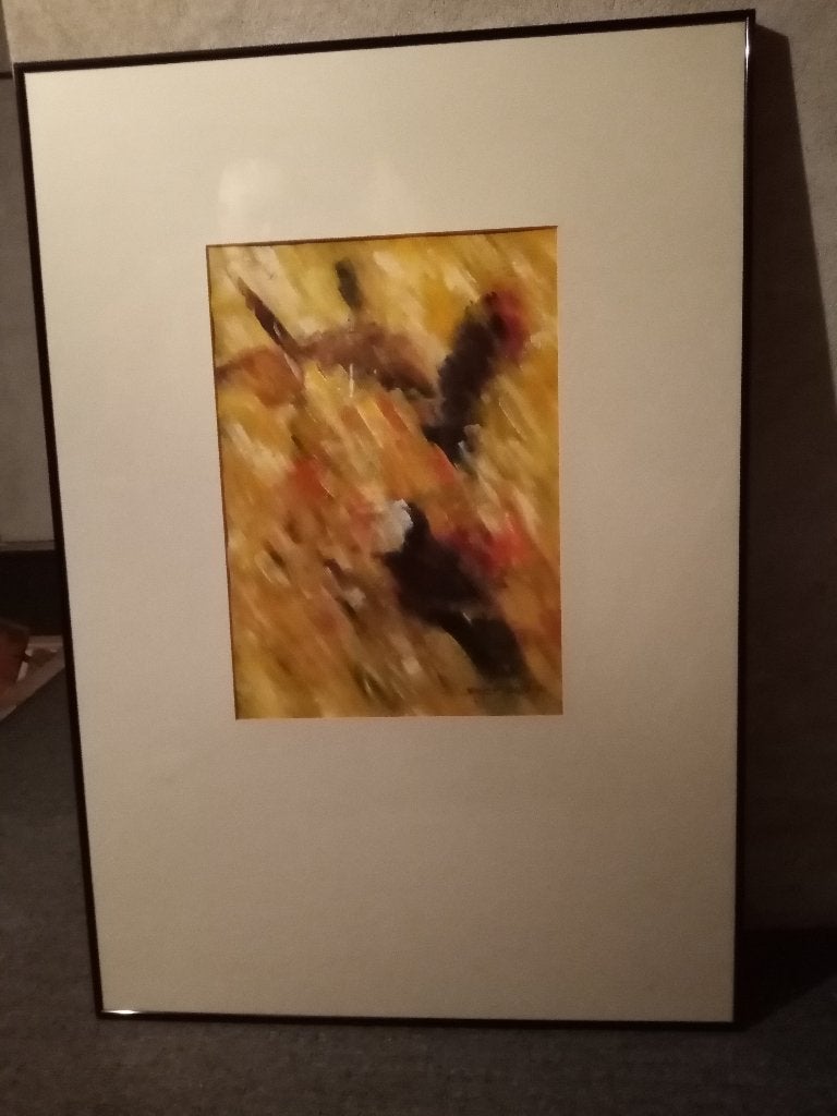 Te koop schilderij van Afrikaanse schilder Victor Odoi+lijst, Ophalen, Overige stijlen, Achter glas, Portret of Personen