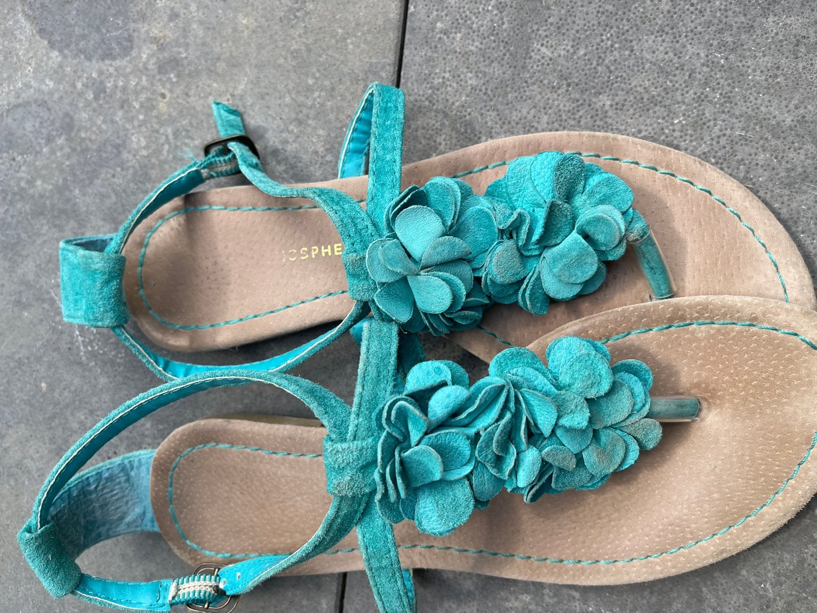gewilde sandaal turquoise maat 37 Atmosphere, Kleding | Dames, Ophalen of Verzenden, Zo goed als nieuw, Blauw, Sandalen of Muiltjes