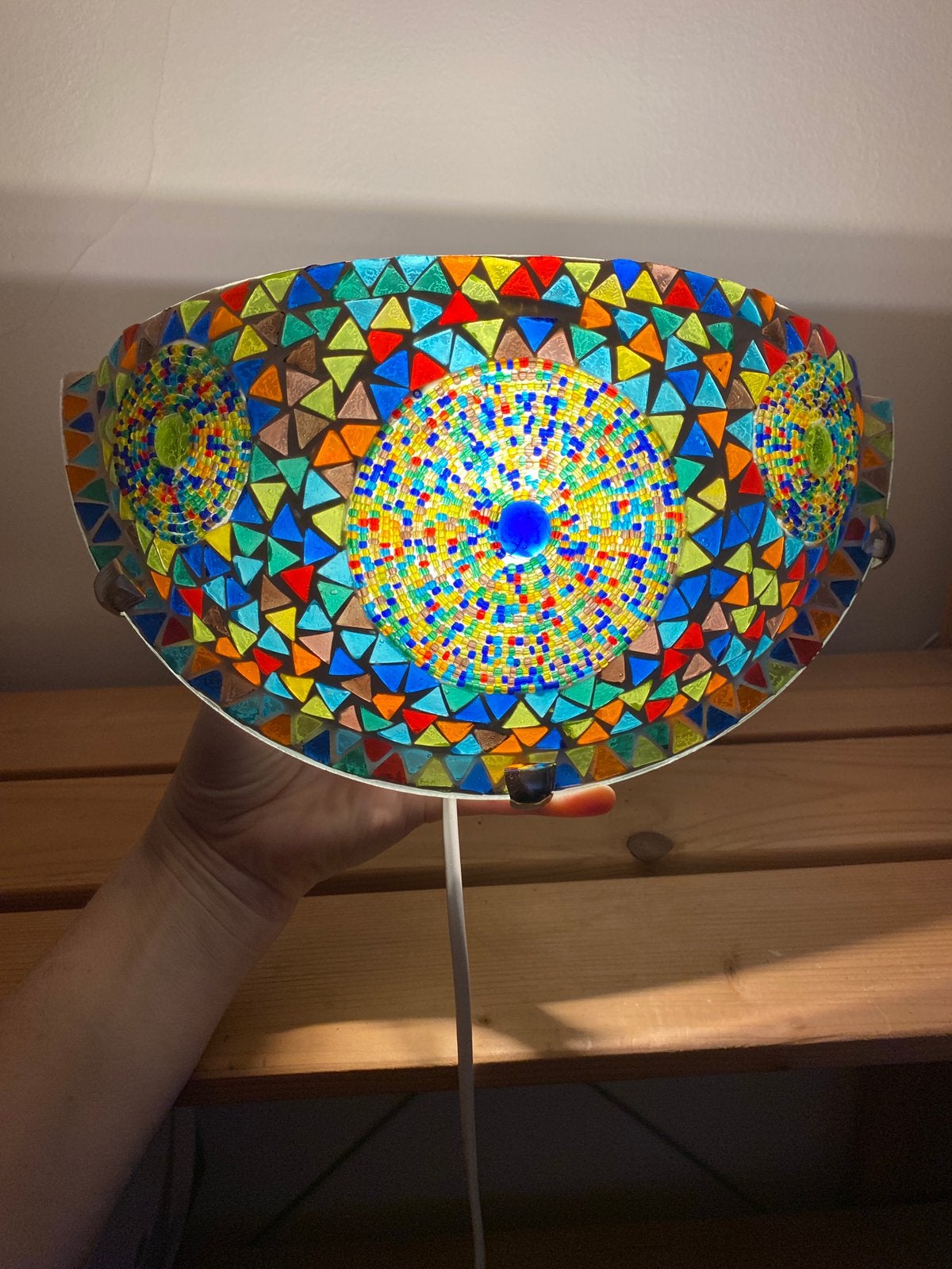mosaic muur lamp half moon | Ophalen 1073SE Amsterdam, Ophalen, Zo goed als nieuw, Glas, Marokkanse, oriental mosaic