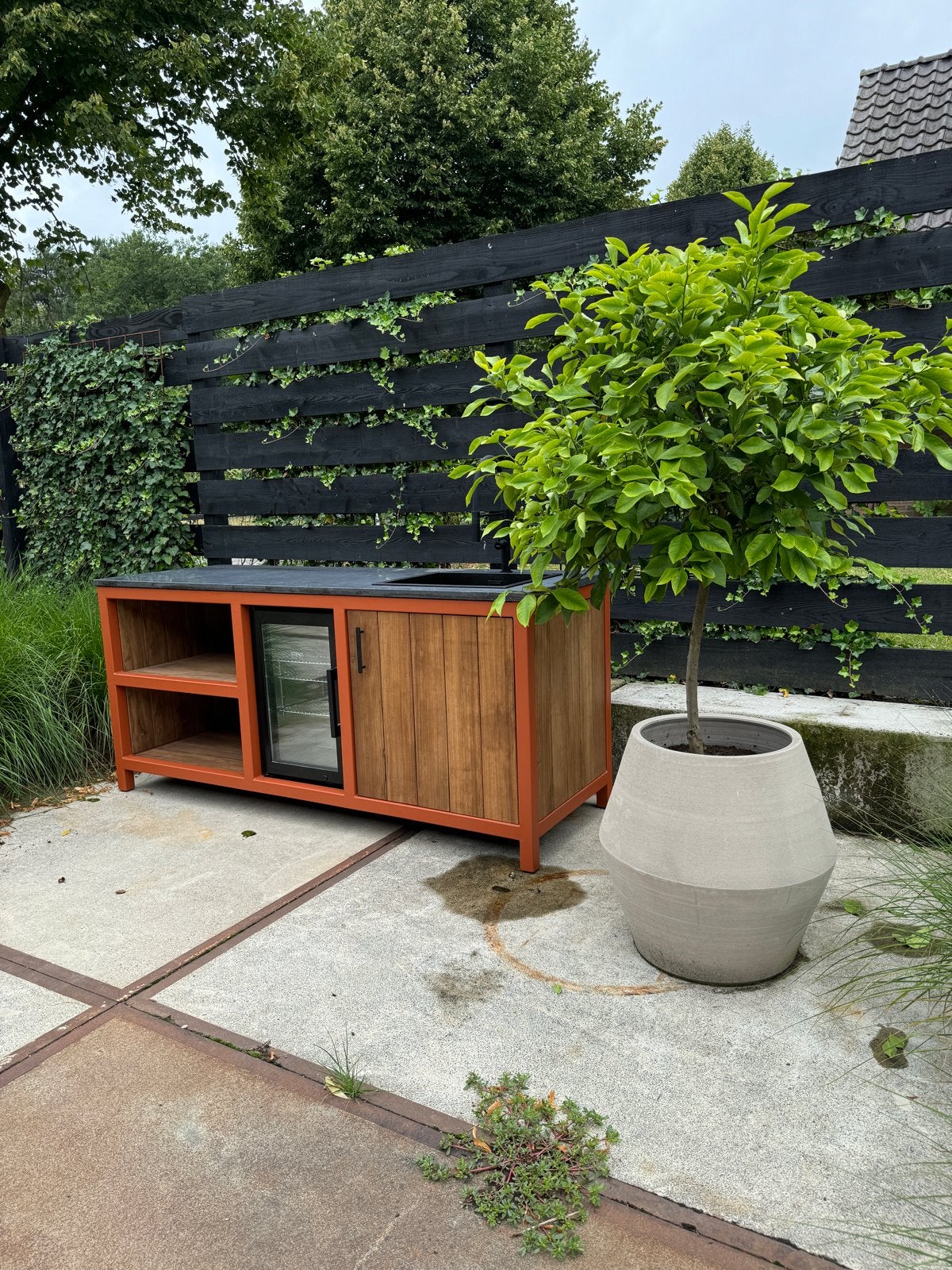 Buitenkeuken met spoelbak en koelkast, Tuin en Terras, HBA, HBA, Nieuw, Ophalen of Verzenden