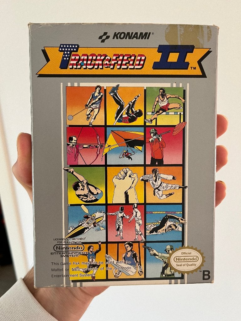 Nintendo NES game Track & Field met doos, Hangtab, boekje, 1 speler, Eén computer, Ophalen of Verzenden, Zo goed als nieuw