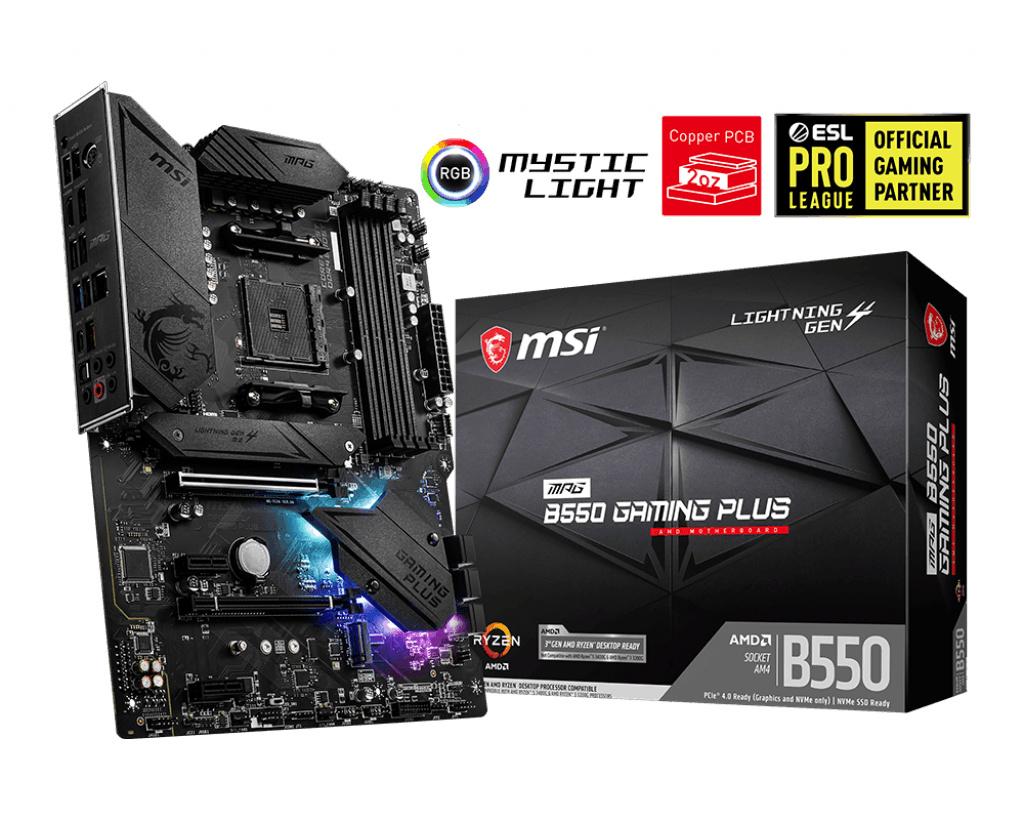 MSI MPG B550 Gaming Plus Moederbord, DDR4, Ophalen of Verzenden, Zo goed als nieuw, Socket AM4