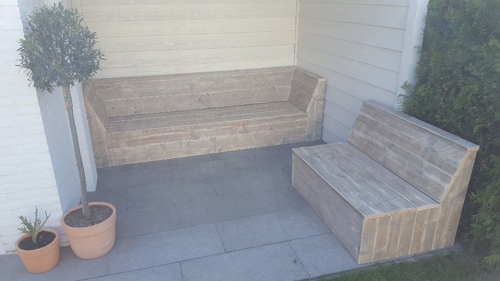 Unieke loungeset, tuinset van steigerhout in elke maat/vorm, Ophalen, Nieuw, Steigerhout, Loungeset