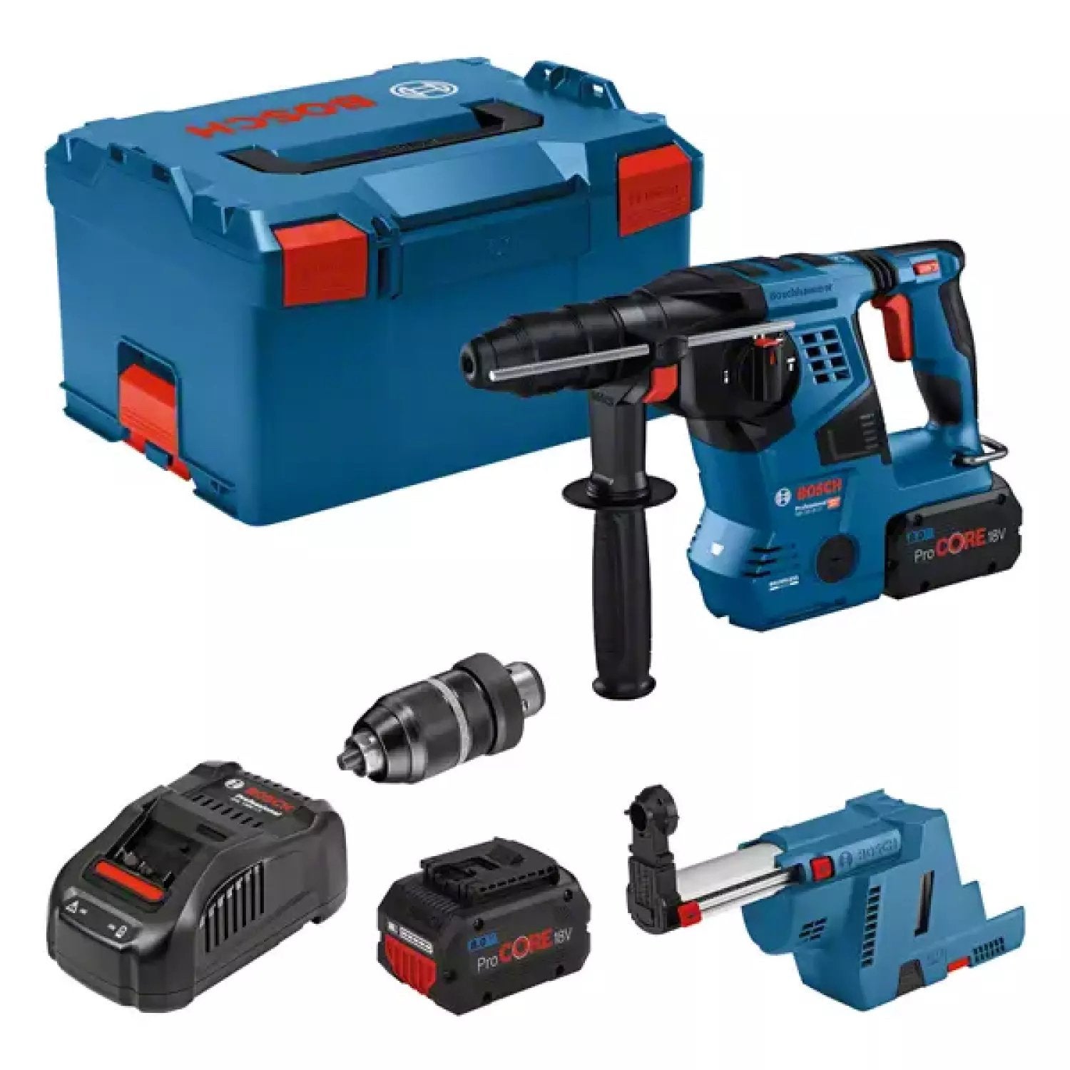 Bosch GBH 18V-28 CF 18V  boorhamer GDE 18V-16 stofafzuiging, Ophalen of Verzenden, Nieuw, Boor- en/of Breekhamer