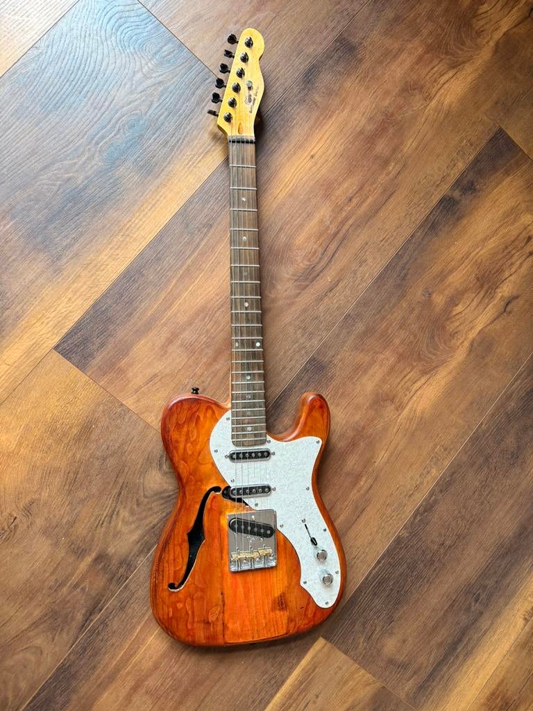 Telecaster thinline handmade (Balthasar), Ophalen, Zo goed als nieuw, Solid body, Overige merken
