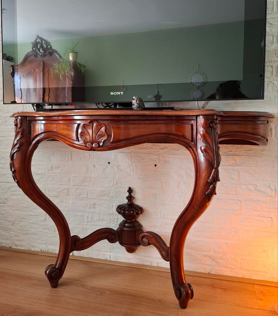 Antieke halve tafel / wandtafel / wandconsole / haltafel, Antiek en Kunst, Antiek | Meubels | Tafels, Ophalen