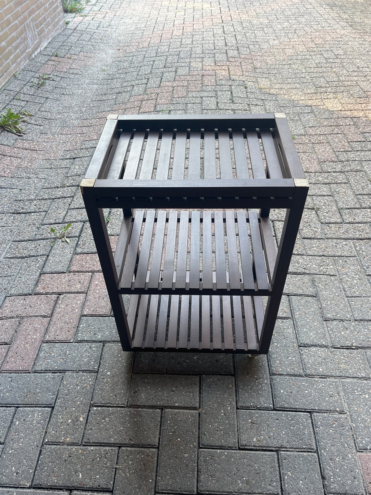 Houten serveerwagen/bijzettafel op wieltjes, Ophalen, Gebruikt