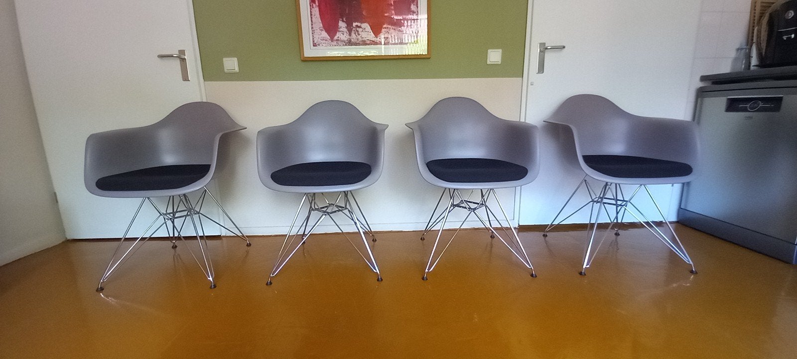 Vitra Eames DAR 12x, Ophalen, Kunststof, Wit, Mid-Century