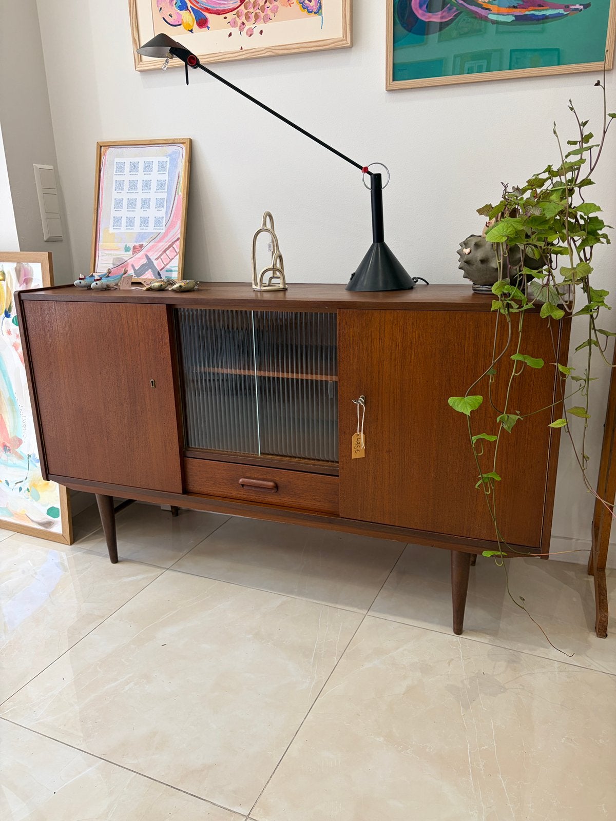 Vintage Deens Teak Dressoir, Ophalen, Zo goed als nieuw, 25 tot 50 cm
